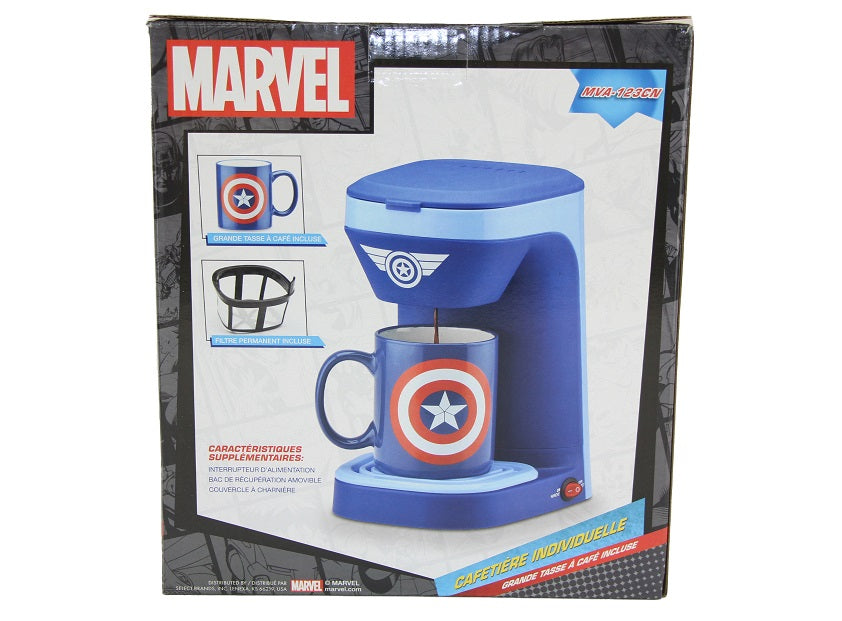 Cafetière avec filtre permanent et tasse Capitaine America