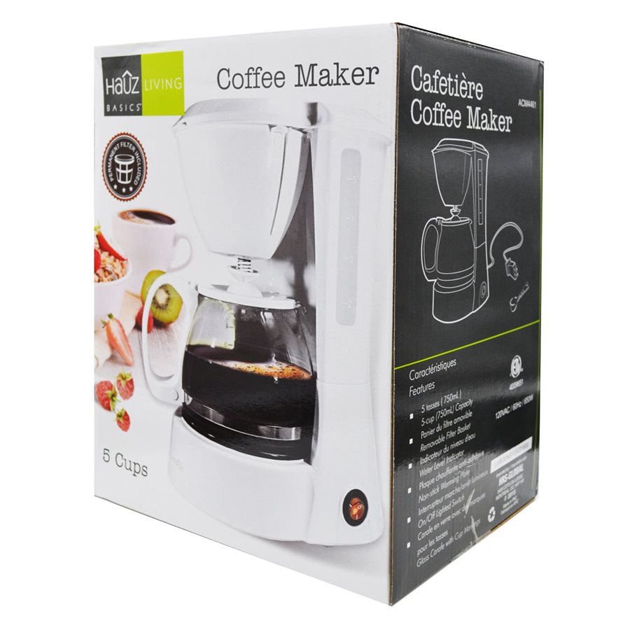 Cafetière 5 tasses Hauz blanc