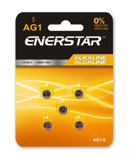 Pile alcaline Enerstar AG1 (paquet de 5)