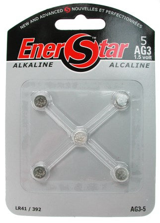 Pile alcaline Enerstar AG3 (paquet de 5)