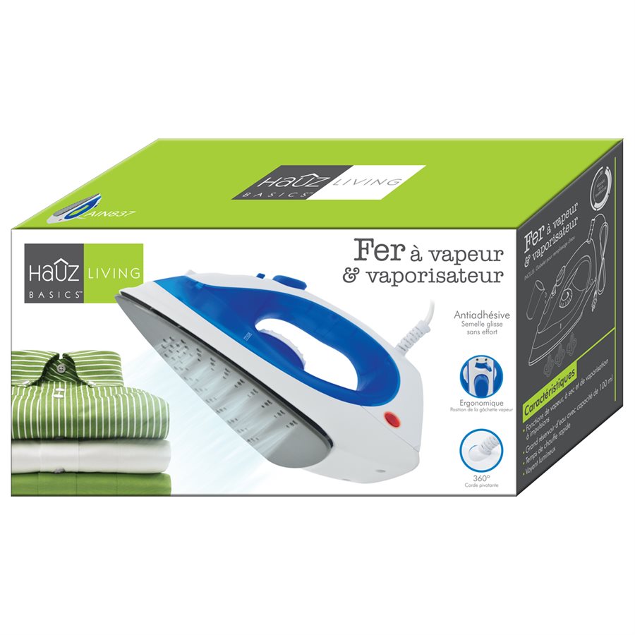 Fer à repasser avec vapeur et vaporisateur