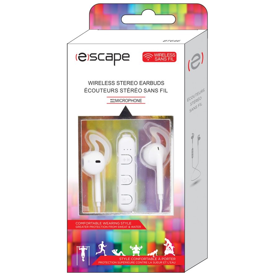 Écouteurs avec micro stéréo Bluetooth sans fil Escape