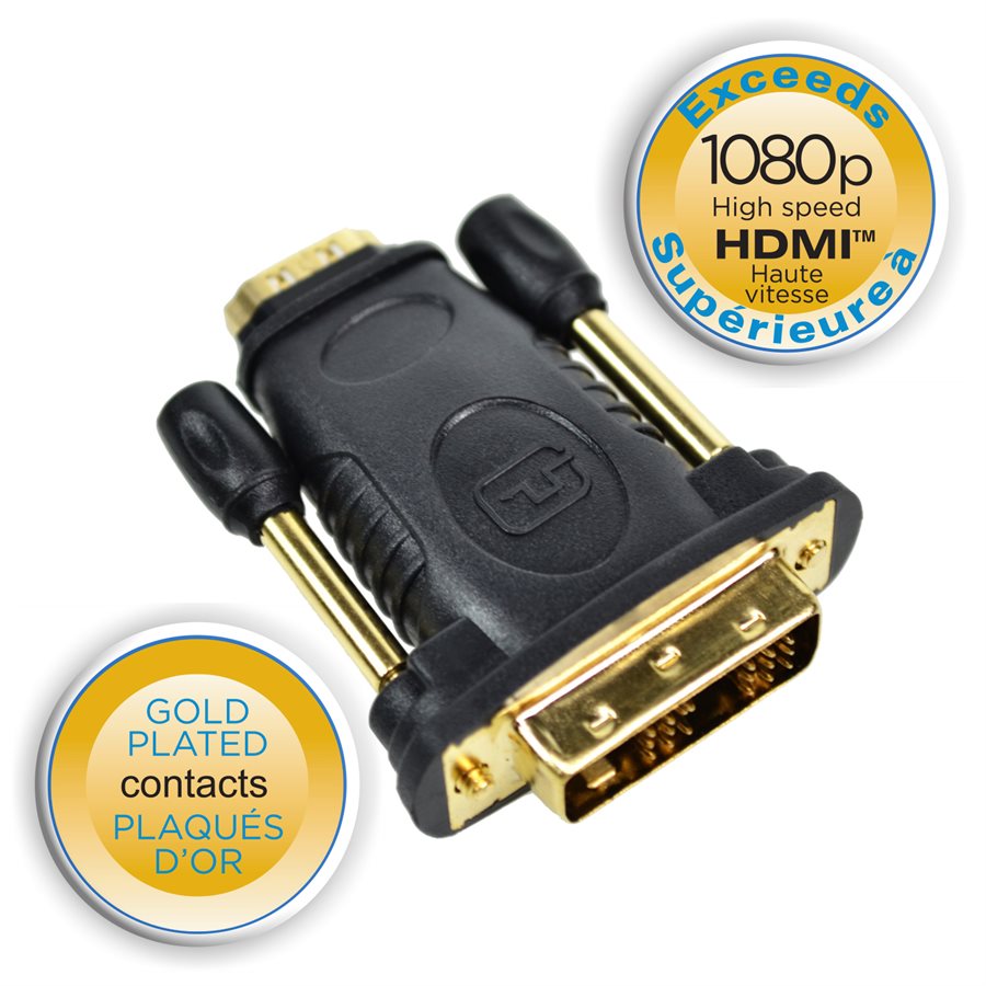 Adaptateur DVI mâle à HDMI femelle