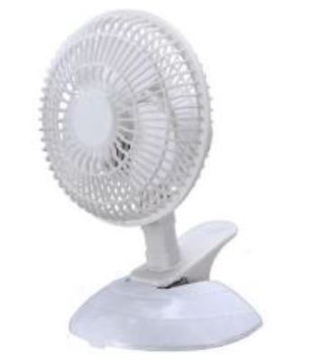 Ventilateur de table 6 po à pince blanc