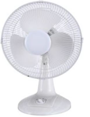 Ventilateur de table 12 po oscillant blanc