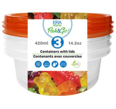 Plat en plastique rond 420 ml Eraware (paquet de 3)