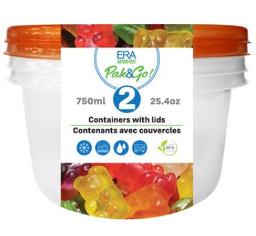 Plat en plastique rond 750 ml Eraware (paquet de 2)
