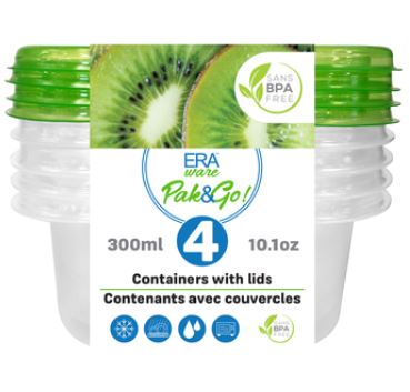 Plat en plastique rectangle 300 ml Eraware (paquet de 4)