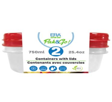 Plat en plastique carré 750 ml Eraware (paquet de 3)