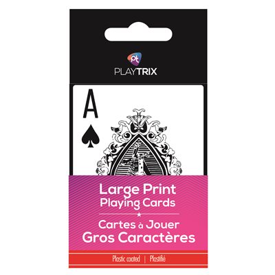 Jeu de cartes plastifiées à gros caractères