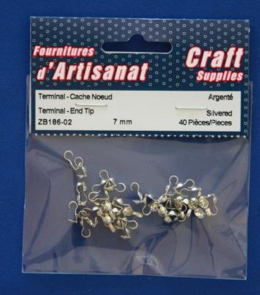 Cache-nœud 7 mm argent (paquet de 40)