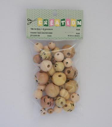 Tête en bois 60 g taille variée