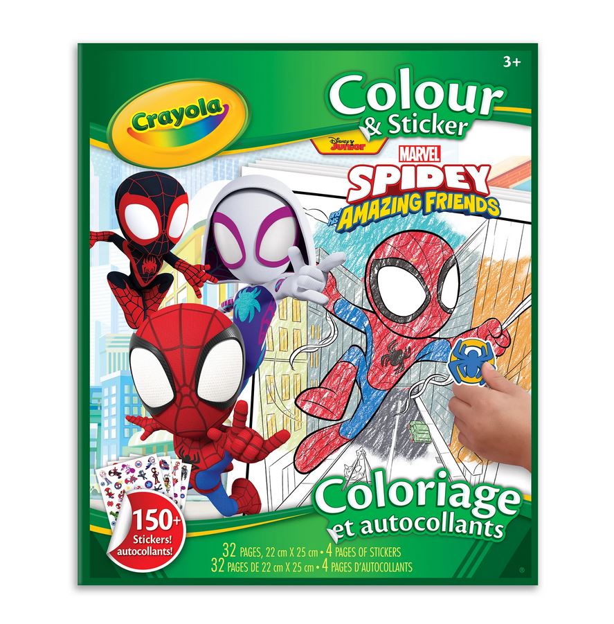 Cahier à colorier et autocollants 32 pages Crayola Spidey