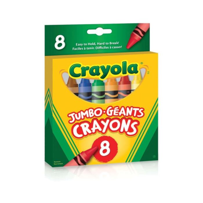 Crayon de cire Crayola jumbo (boîte de 8)