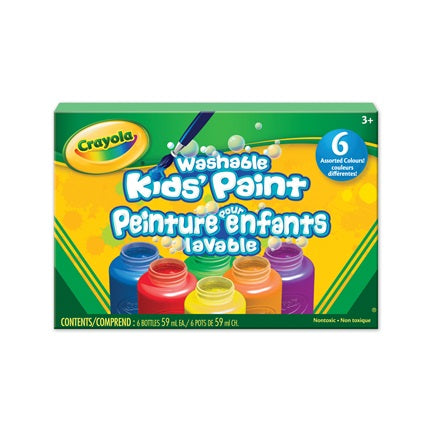 Pot de peinture pour enfant lavable Crayola (6 pot de 59 ml)