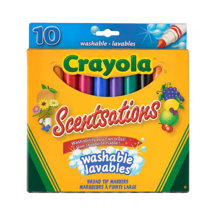 Crayon marqueur large lavable Crayola Scentsations (boîte de 10)