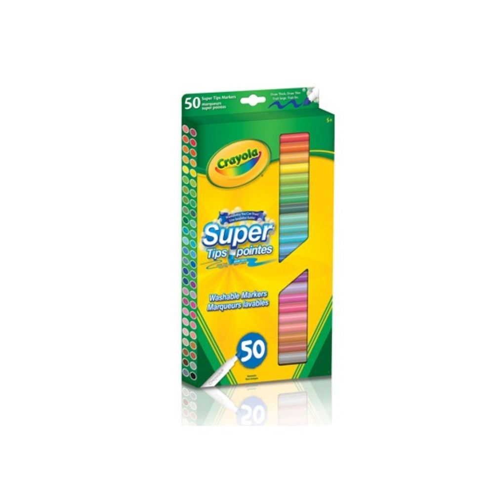 Crayon marqueur super pointe lavable (boîte de 50)