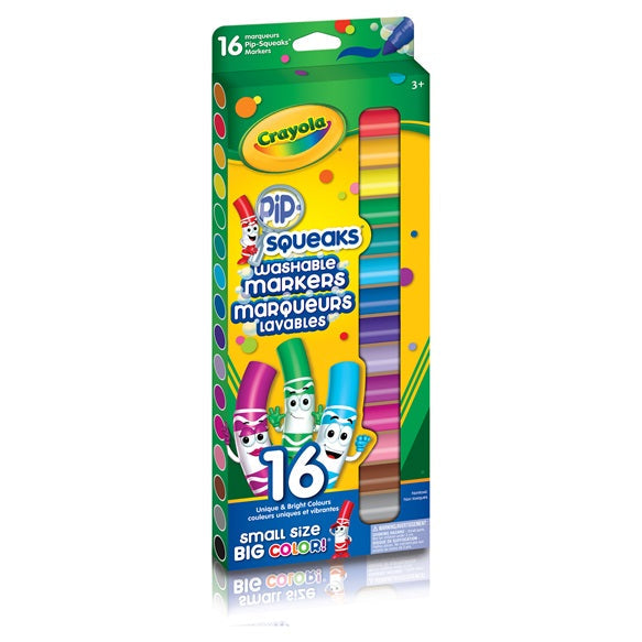 Crayon marqueur large lavable Crayola Pip-Squeaks (boîte de 16)