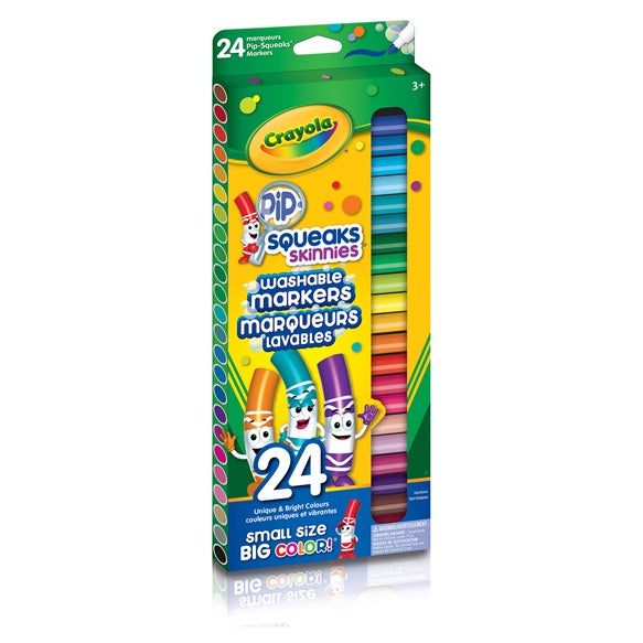 Crayon marqueur fin lavable Crayola Pip-Squeaks (boîte de 24)