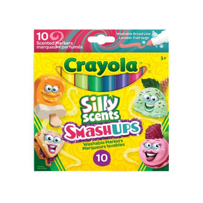 Crayon marqueur large lavable Crayola Silly Scents (boîte de 10)
