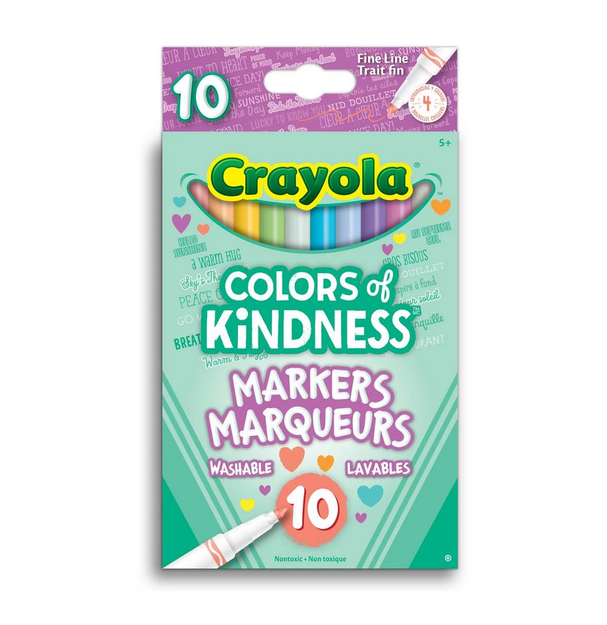 Crayon marqueur fin lavable Crayola Colors of Kindness (boîte de 10)