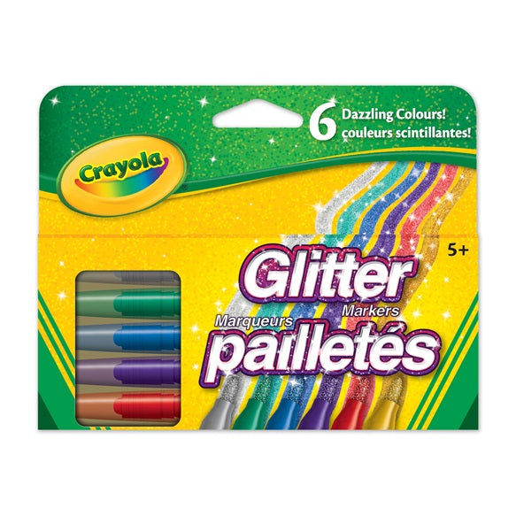 Crayon marqueur fin pailleté Crayola (boîte de 6)