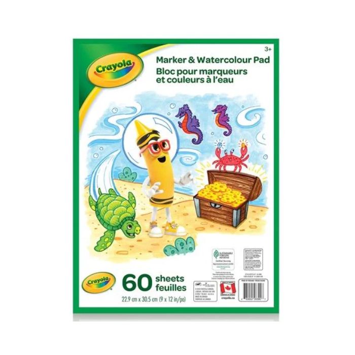 Bloc de papier pour marqueurs et couleurs à l'eau Crayola (60 feuilles)