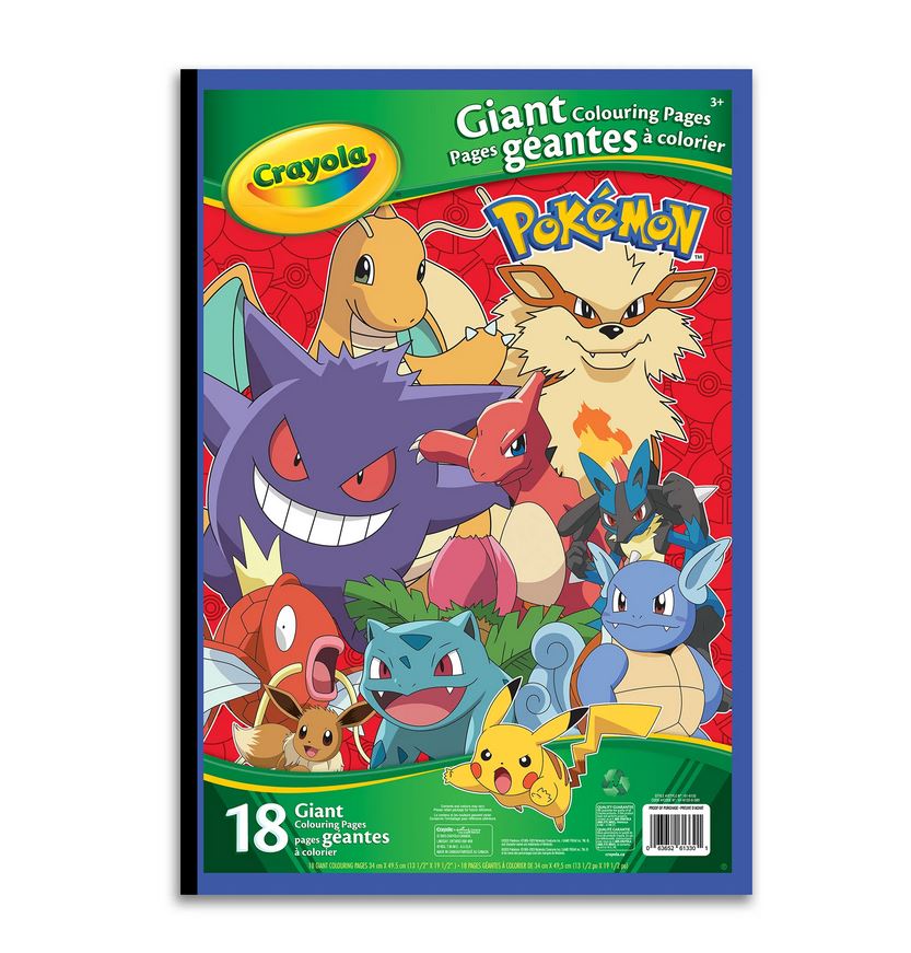 Cahier à colorier géant 18 pages Crayola Pokémon