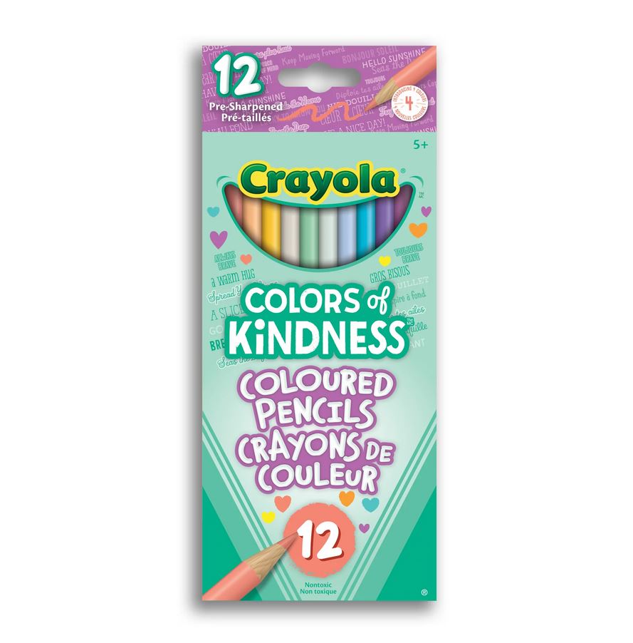 Crayon de couleur en bois Crayola Colors of Kindness (boîte de 12)