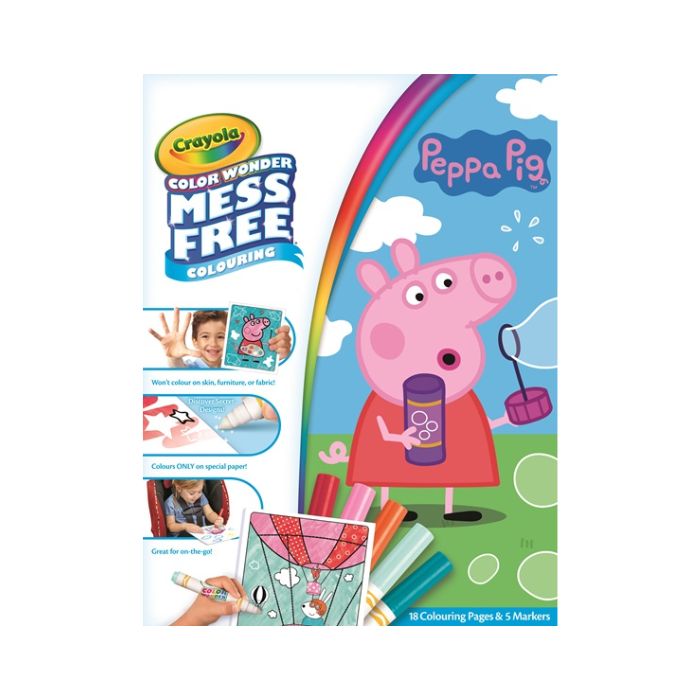 Crayon de couleur métallique avec feuilles à colorier sans dégâts Peppa pig