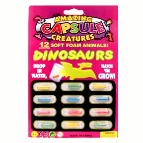 Capsule dinosaure grossissant dans l'eau (12 unités)