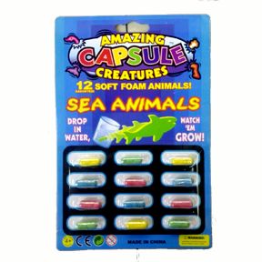 Capsule animal marin grossissant dans l'eau Amazing Capsule (12 unités)