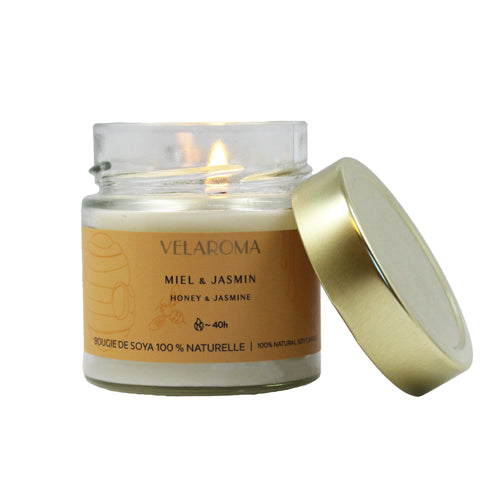 Chandelle en pot 7 oz Velaroma miel et jasmin