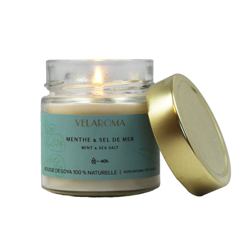 Chandelle en pot 7 oz Velaroma menthe et sel de mer