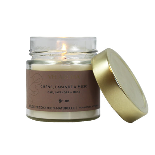 Chandelle en pot 7 oz Velaroma chêne, lavande et musc