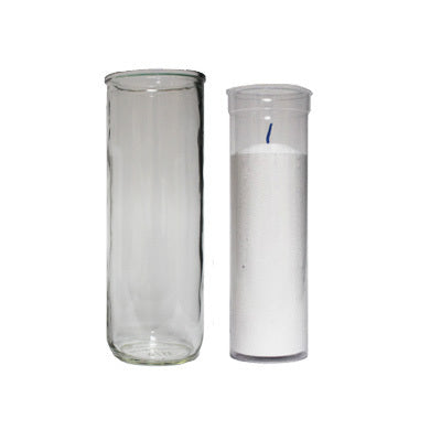 Porte-chandelle en verre 8 po pour chandelle recharge 5 jours