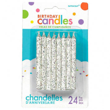 Chandelle d'anniversaire large spirale brillante (paquet de 24)