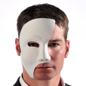 Demi-masque du Fantôme de l'Opéra blanc
