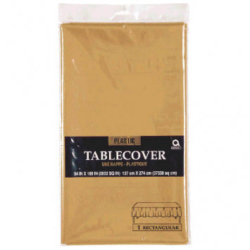 Nappe en plastique 54 po x 108 po or