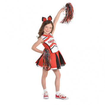 Costume tout-petit cheerleader robe rouge (3-4 ans)