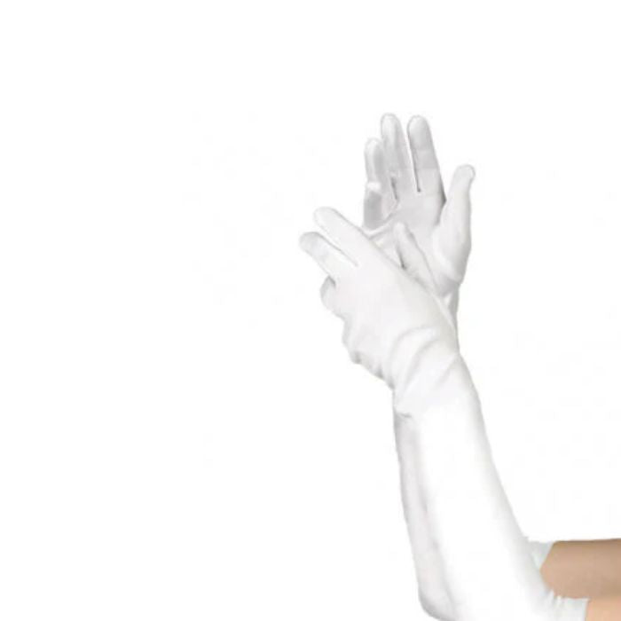 Gants en satin long blanc pour enfant