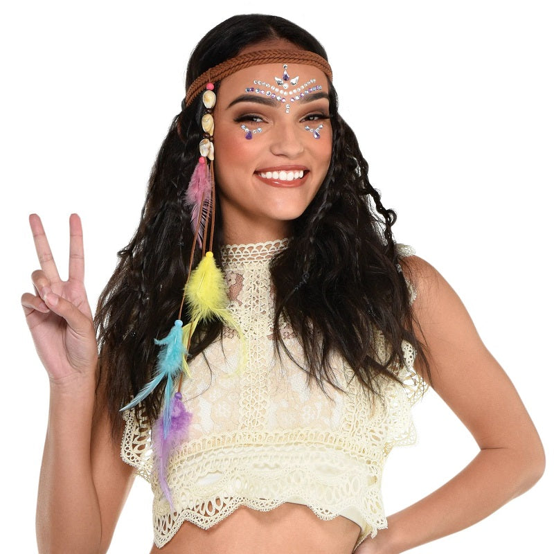 Bandeau hippie avec plumes