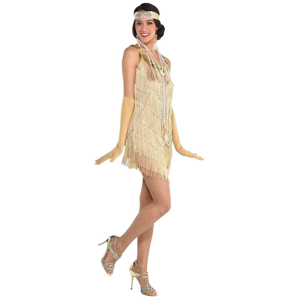 Costume femme robe charleston beige (XL)
