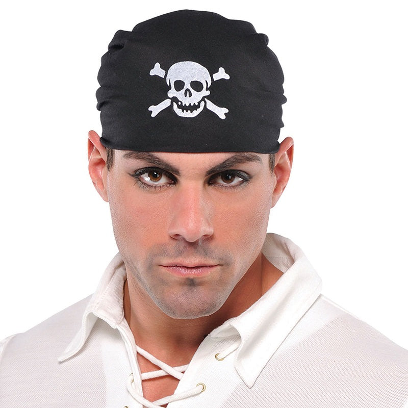 Bandana noir tête de pirate
