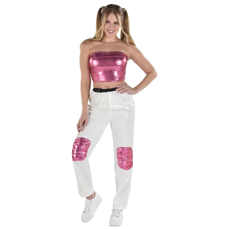 Costume femme pop années 90 rose et blanc