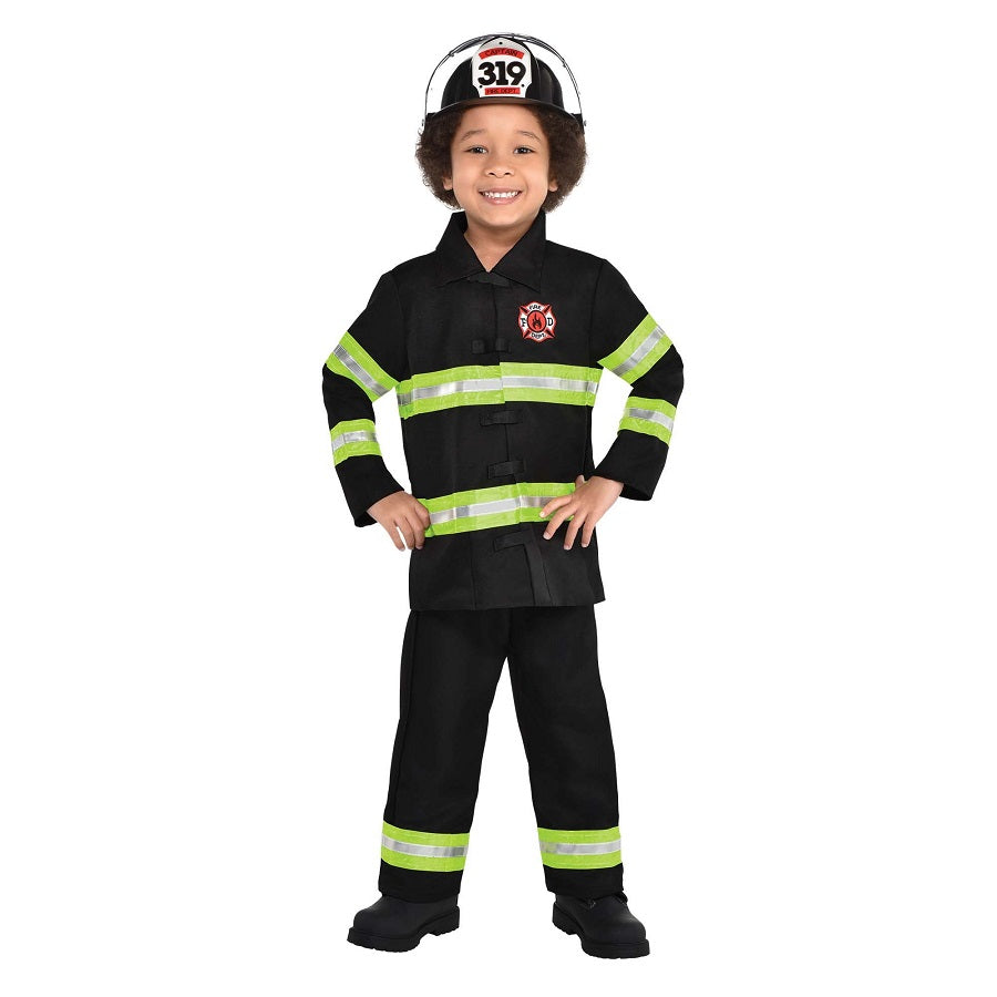 Costume enfant pompier noir