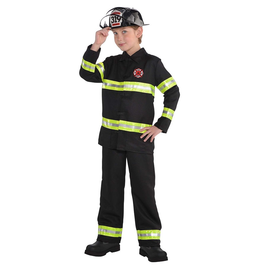 Costume enfant pompier noir