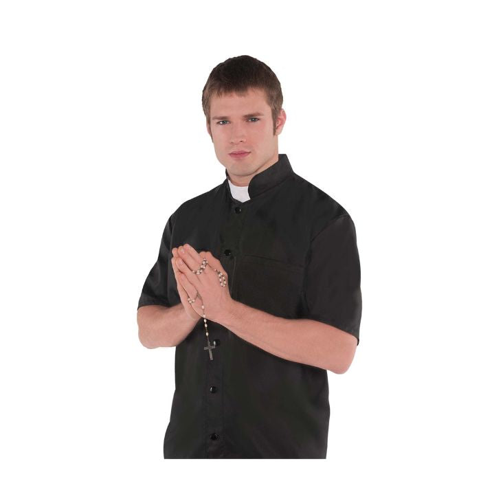 Costume homme prêtre chemise noire (STD)