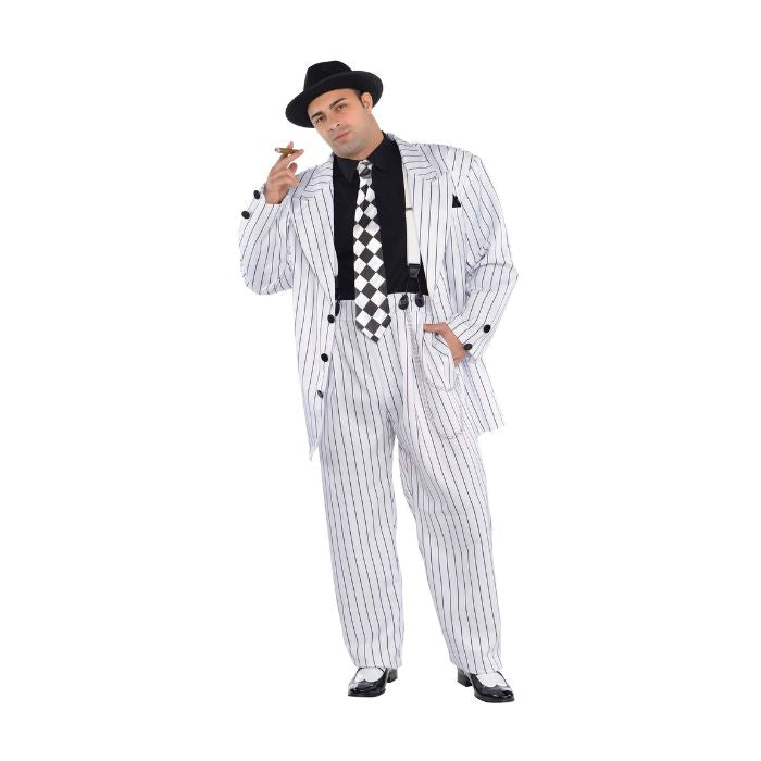 Costume homme gangster blanc et noir (XXL)