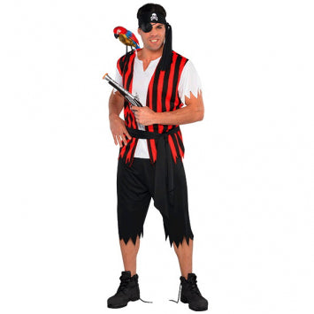Costume homme pirate rouge et noir